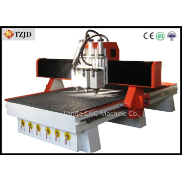 Máquina pneumática do router do CNC da madeira de Atc com três eixos